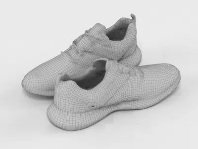 White Sports Shoes 3D model