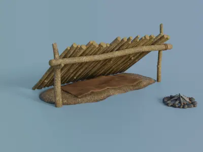 Camp Tier 1 Low-poly 3D model