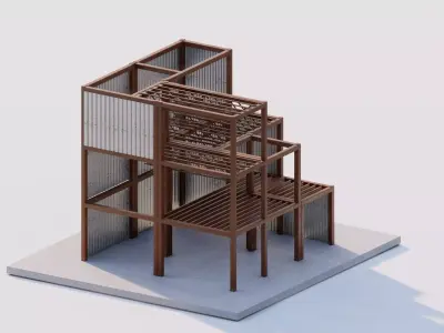 Structural engineering of Metal frame buildings  3D model