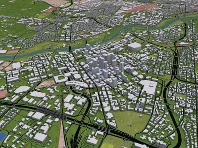 Minneapolis City Low-poly 3D model