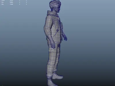 Rigged Fashion techwear man scifi  future Low-poly 3D model