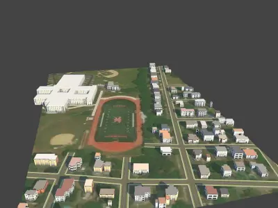 3D Lifesize Textured City Model vol 2 Low-poly 3D model