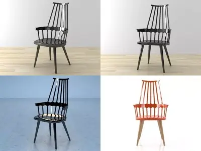 Comeback four different chairs 3D model