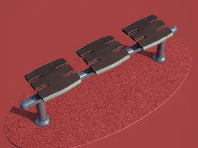 kids playground BENCH ELLIPSON IN SOCKET JEL-0136 3D model