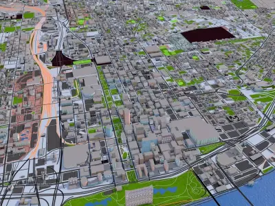 St Louis City USA 2021 Low-poly 3D model