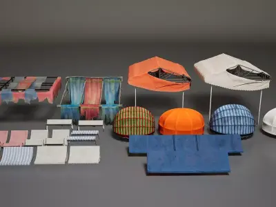Awning Pack Low-poly 3D model