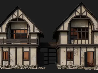 Old Medieval House 4K Textures GameReady 132 Low-poly 3D model