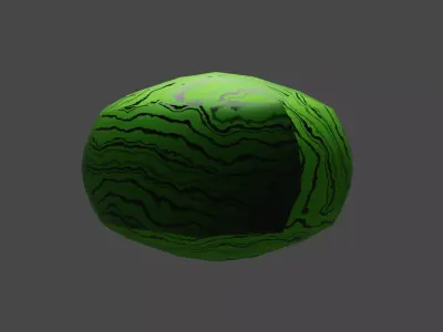 Watermelon with real dimension Free low-poly 3D model