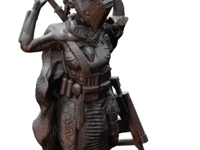 Sci Fi Female Fighter Pirate Raider 3D print model