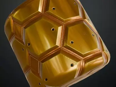Golden Ver Metal Plate PBR Seamless Texture