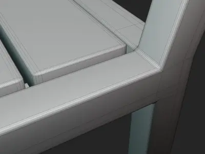 Model street bench Low-poly 3D model