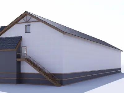 village building Low-poly 3D model