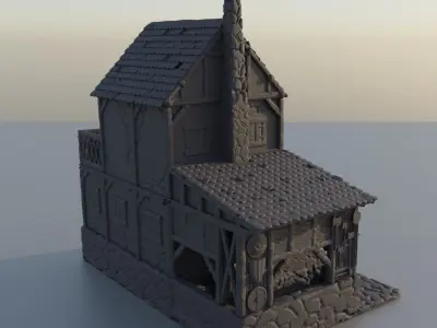 Old Blacksmith house Tabletop Terrain 25 mm 3D print model