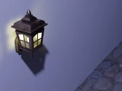wall lamp lantern Free low-poly 3D model