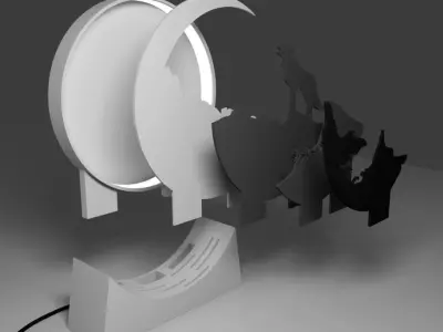 Howling wolf light box  3D print model