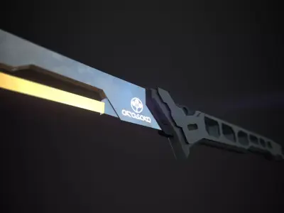 Cyberpunk midpoly katana 3D model