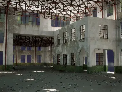 Modular Old Power Plant - 65 Modular Assets Pack Low-poly 3D model