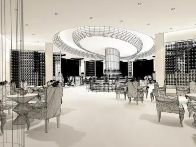 Business Restaurant - Coffee - Banquet  92 3D model