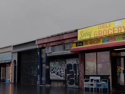 Store Fronts - 4 Pack Low-poly 3D model