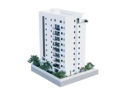 Residence Building 1 Low-poly 3D model