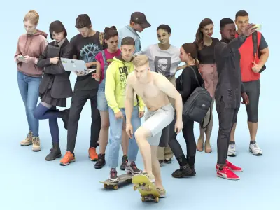 Casual people 17 3D Model Pack