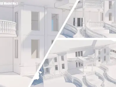 Classic House 3D model 6
