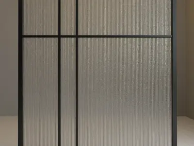 Glass partition door 79 Low-poly 3D model