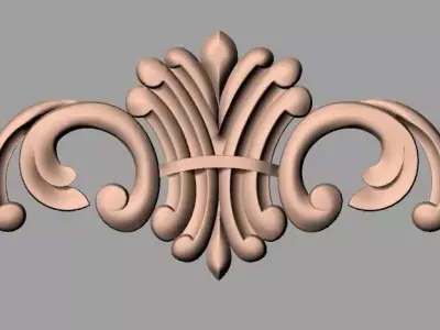 Door design 3D relief model STL format file for CNC carving E679 3D model
