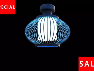 Lantern style lighting Low-poly 3D model