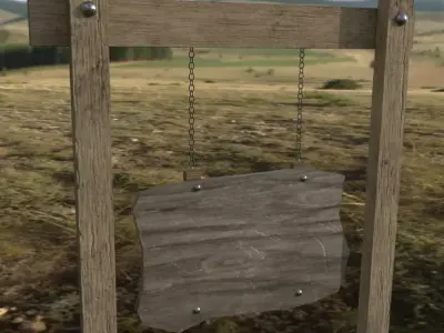 Old Road Sign - Low Poly Low-poly 3D model