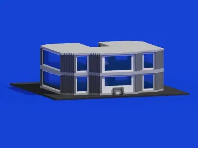 Pack 9 voxel houses 3D model