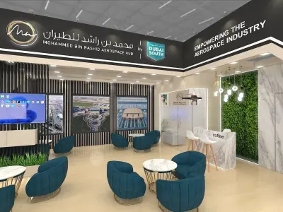 9x6 2 side open Exhibition Stand  3D model