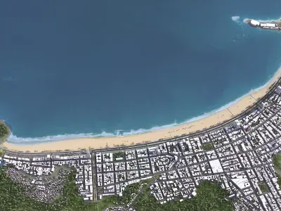 Copacabana - 3D City Model Low-poly 3D model