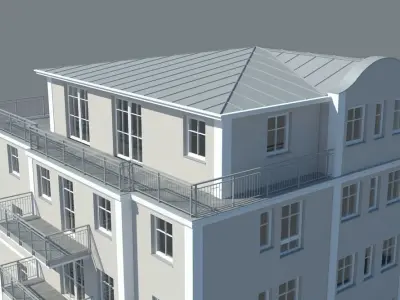 Apartments 1 apartment building with balconies 3D model