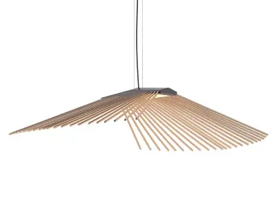 LIBRA pendant light with wooden sticks hanging from it 3D model