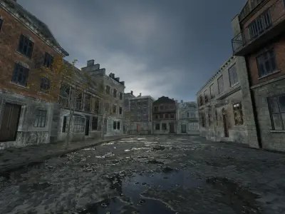 Abandoned Street Urban Decay  3D model