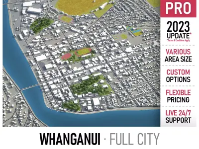 Whanganui  Low-poly 3D model