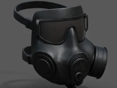 Gas mask helmet scifi protection space millitary fantasy human  Low-poly 3D model
