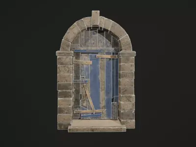 old gate Low-poly 3D model