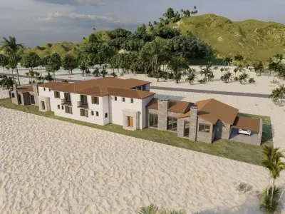 Casa Scene- Beach villa-modern house 3D model 6