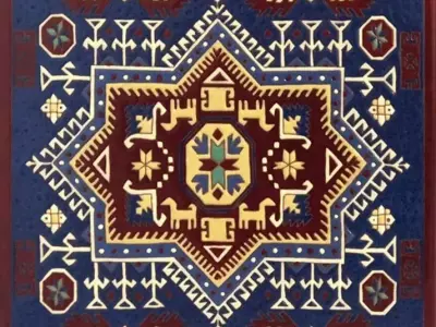 Caucasian Rug Medallion Tile Texture  Texture