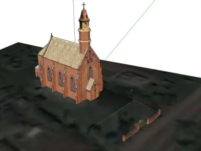 Architecture-Religion-God-Culture-Temple-068 church with cros... 3D model