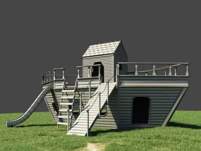 Wood Playground Boat 3D model