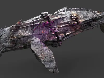 Deep Sea Sci fi whale Rig 3D model