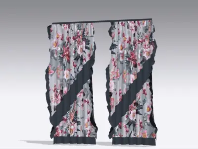 Curtain Low-poly 3D model 27