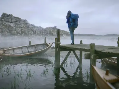 Abandoned Shore Low-poly 3D model