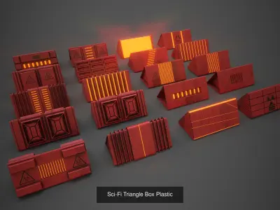 Sci-Fi Triangle Box collection-PBR Textures with Unity Pack