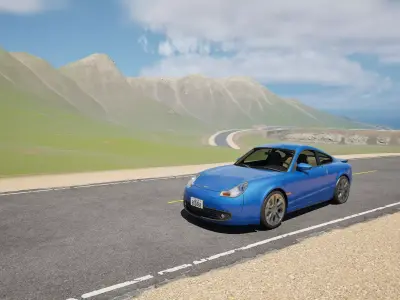 Unreal race Realistic road Scene 3D model