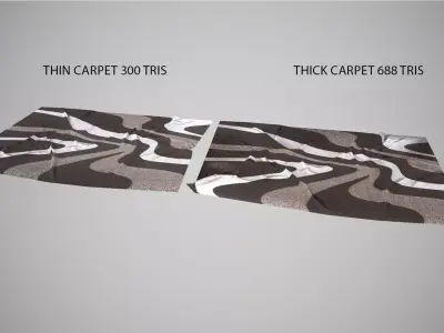 Low Poly Carpet 2 PBR zebra scarf Low-poly 3D model