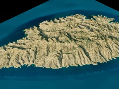 Kea Island full 3D model terrain 3D model